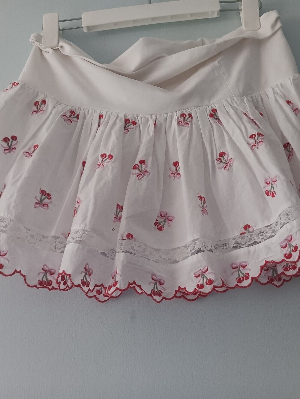NWT Aeropostale White Cherry Embroidered Lace Coquette Mini Skort XS M
